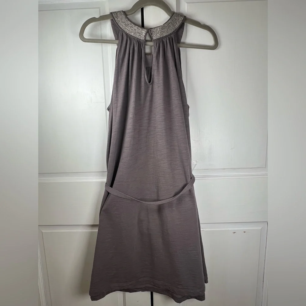 NWOT Banana Republic A-Line Belted Dress Sequin Embellishment Neckline Sz Large - Picture 3 of 9